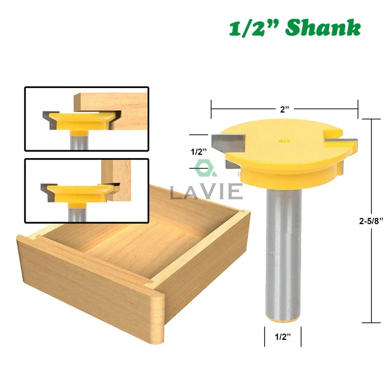 1PC 1/2" 12.7MM 8MM Shank Milling Cutter Wood Carving Straight Drawer Molding Router Bit Drawer Lock Tenon Knife Plug Woodwork