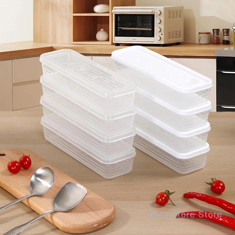 Fresh Box Noodle Plastic Food Preservation Sealed Box Rectangle Fruit Container Refrigerator Storage Kitchen Supply Home Tool
