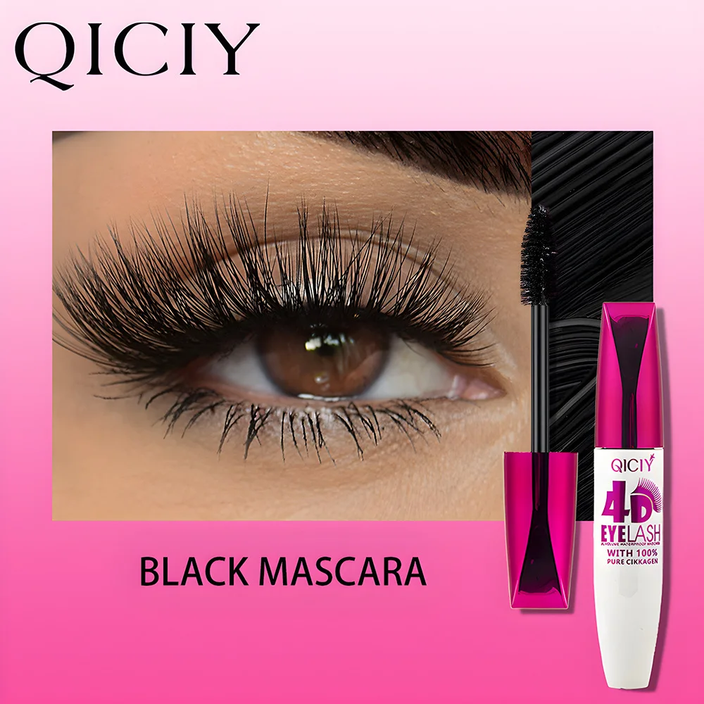 QICIY Mascara European and American Waterproof Curl Thick Non-smudging Long-lasting 4D Mascara