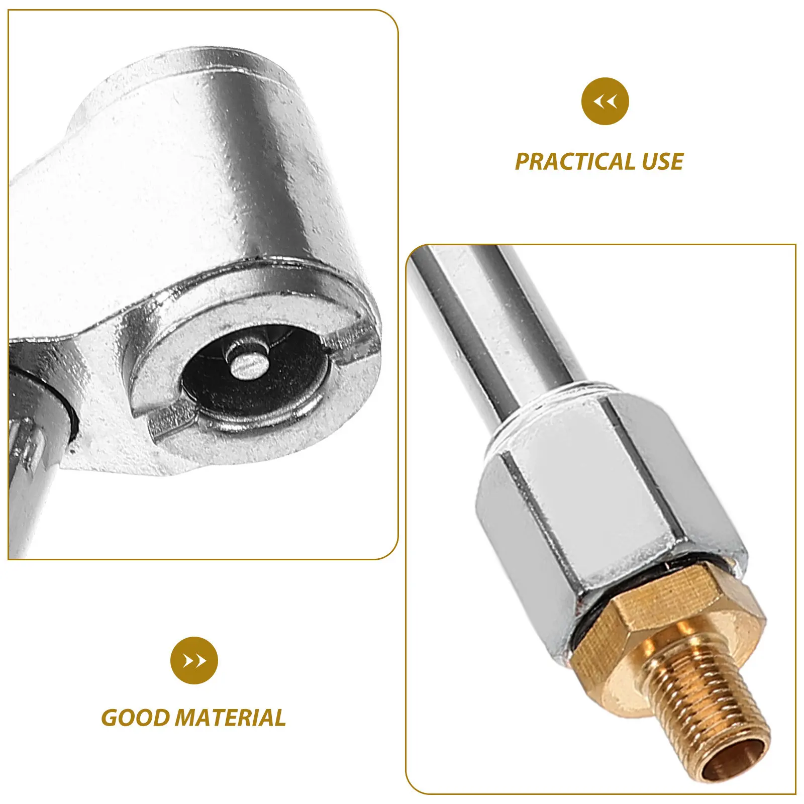 RV Air Chuck Tire Hose Chuck Quick Plug Heavy Duty Dual Head Car Accessories Air Chuck for Semi Trucks Motorcycle Tire Inflator