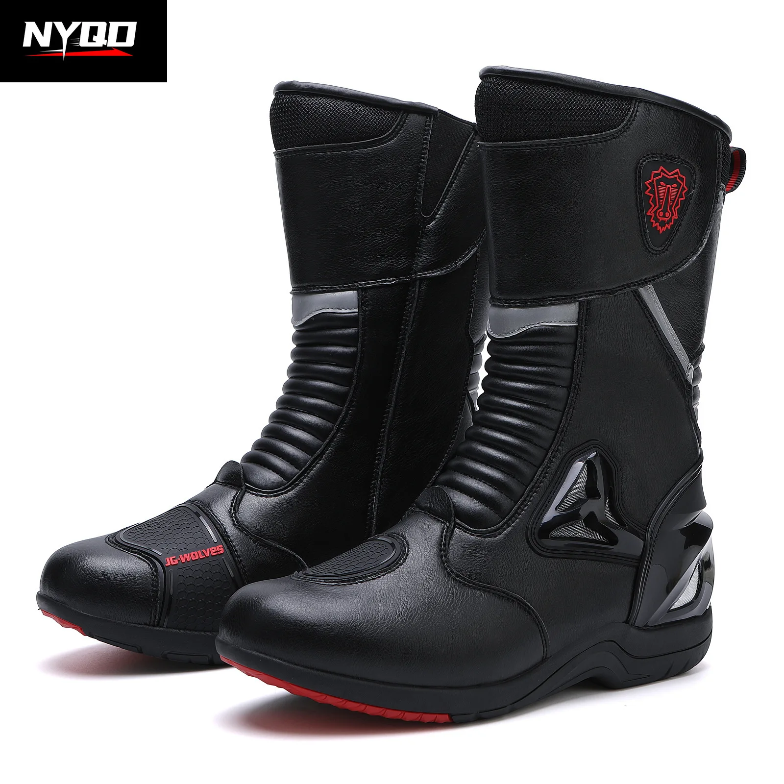 

Men Women Motorcycle Boots Riding Mid-Calf Ankle Protective Shoes Moto Motorbike Equipment Racing Long Boot Anti slip waterproof