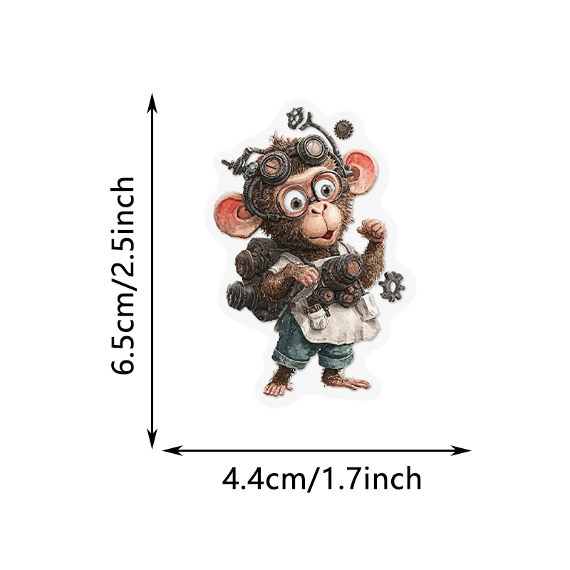 50PCS Cartoon Punk Style Animals Graffiti Stickers Aesthetic DIY Decorative Phone Pencil Box Skateboard Decals Kids Toys Gift image 6