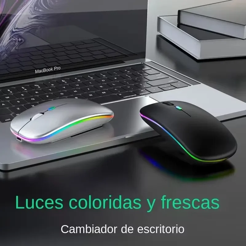 ZLRLMHY Gaming Mouse iluminado sem fio Tablet 1600DPI portátil escritório 2,4 GHz carregamento USB Bluetooth 52 mouse sem fio