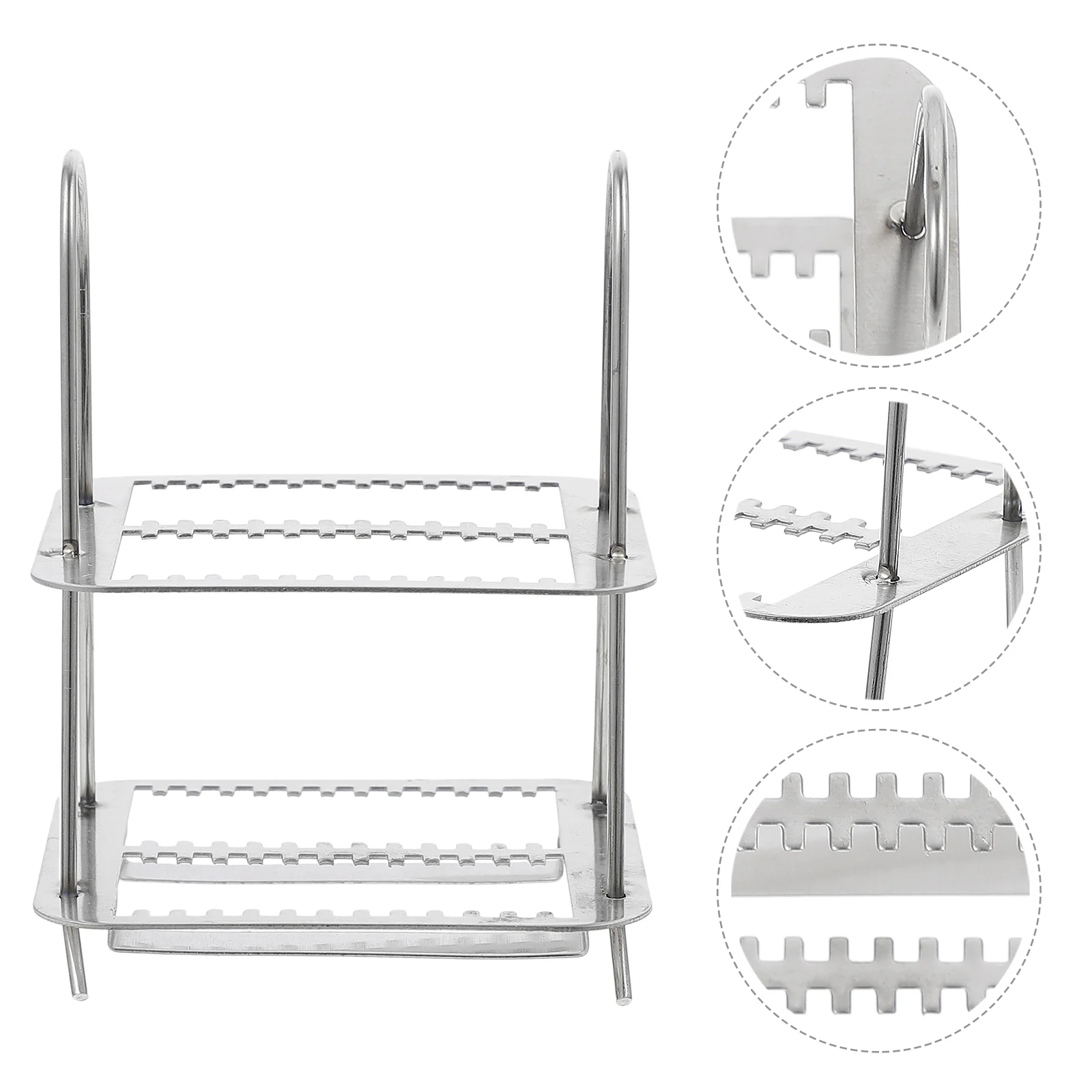 

Dyeing Rack 26 Positions Staining Stainless Steel Microscope Slides Holder Glass Silver