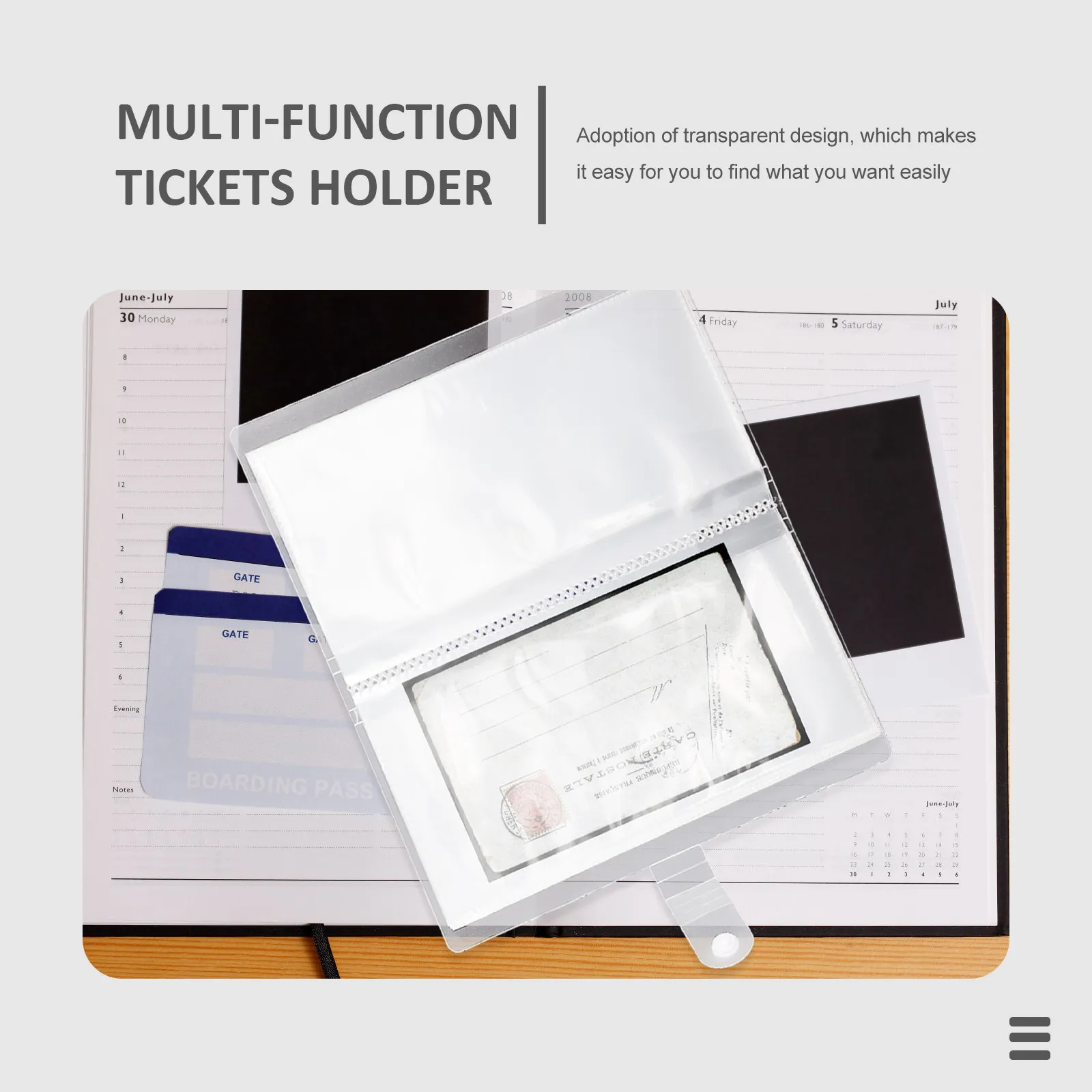 2Pcs Plane Tickets Collection Album Multi-Functional Loose-Leaf Photo Receipt Organizer Movie Tickets Holder Postcards Album