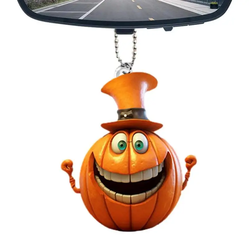 Pumpkin Ornaments For Tree Pumpkin Pendant For Halloween Tree Car Interior Accessories Decorations For Rearview Mirror Backpack