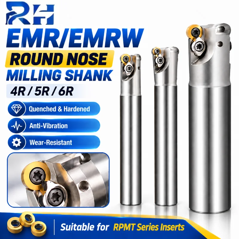 EMR EMRW 4R 5R 6R CNC Round Nose Milling Cutter Bar C12 C16 C20 C25 Roughing Tool shank for RPMT1003/08 RPMW1204 Carbide Inserts
