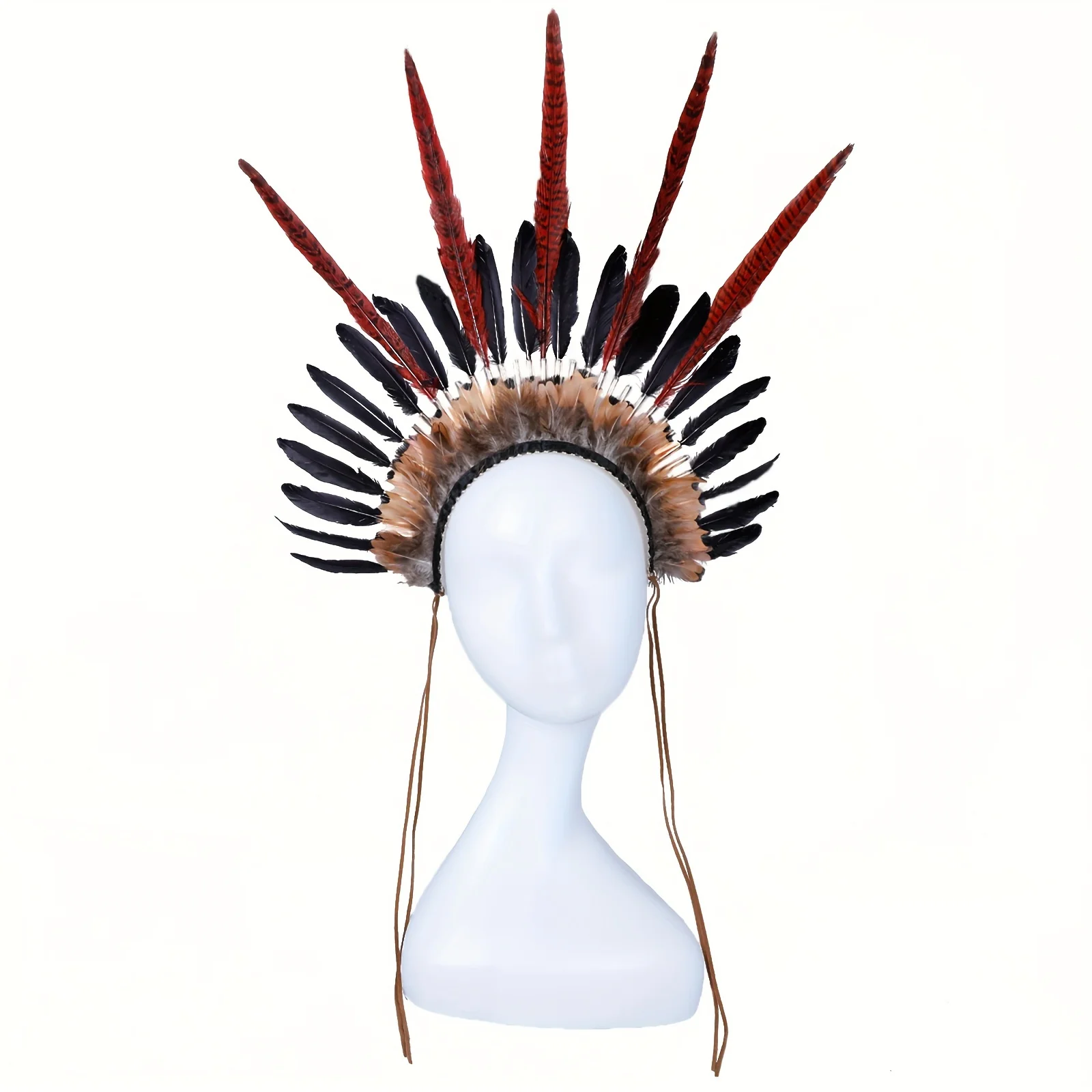 Vintage Inspired Peking Opera Feather Headpiece DIY Detachable Tassel Costume Accessory for Cosplay Stage Performances