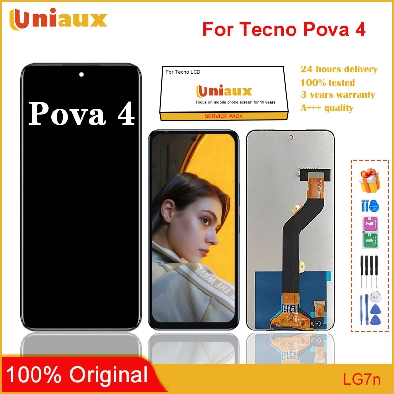 

6.82" Original For Tecno Pova 4 LG7n LG7 LCD Display Touch Screen Digitizer Assembly New for Pova4 LCD Repair Replacement Parts