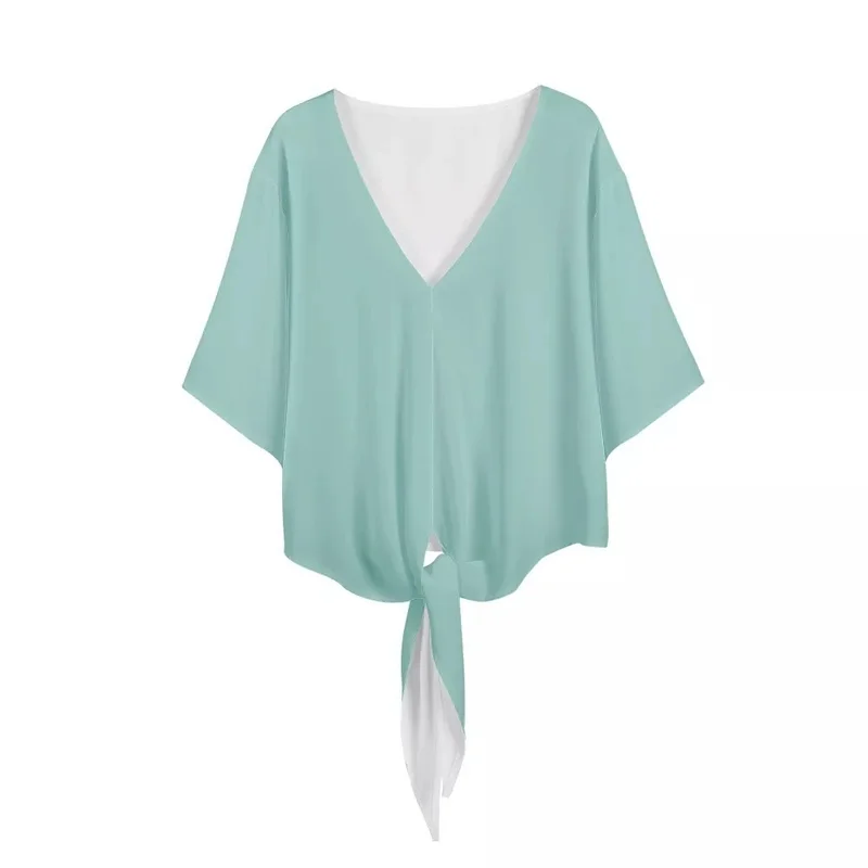 

Street Sle New Standing Teequarter Sve Women's Pullover Thin Polypropylene Fabric A-Line Sve irt