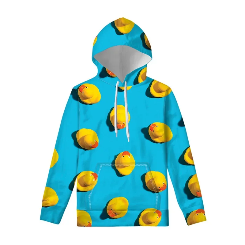 Winter New 3D Printing Yellow Rubber Duck Hoodies Kid Funny Streetwear New In Hoodies & Sweatshirts Fashion Vintage Hooded Hoody