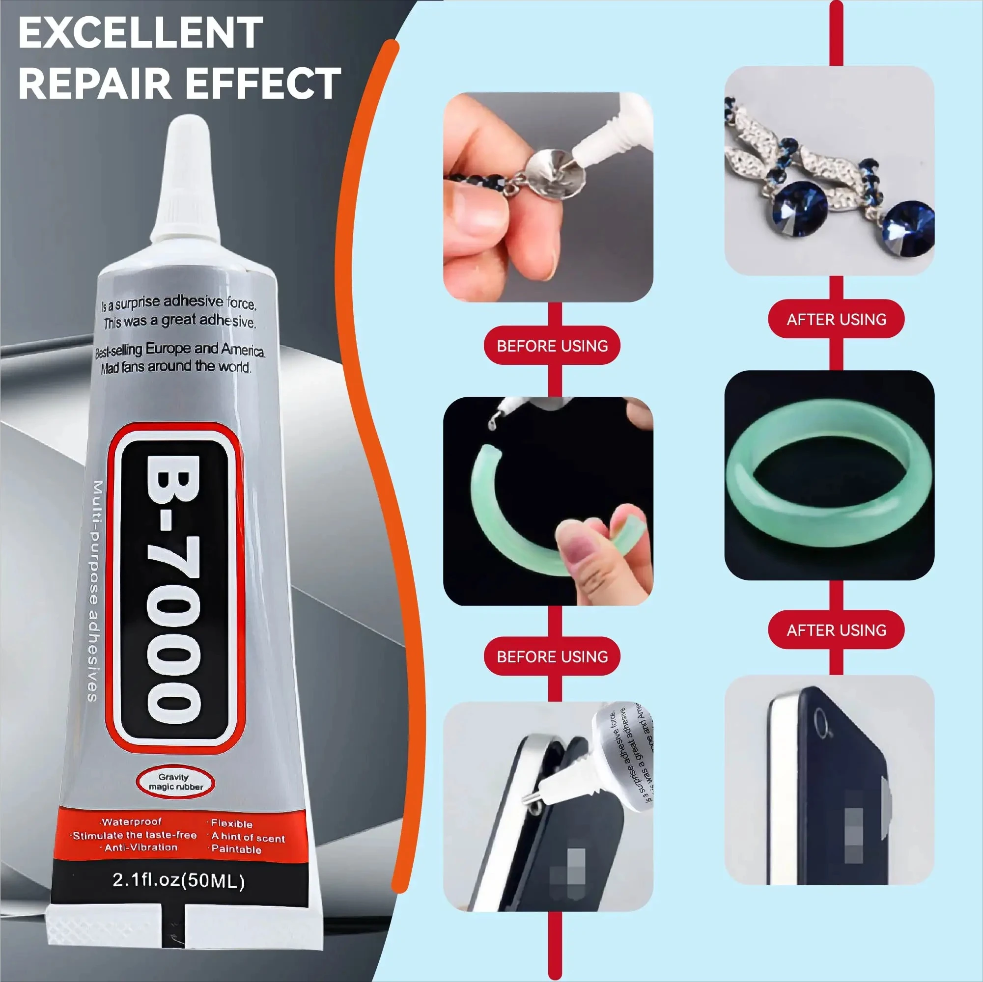 15ML 50ML 110ML B-7000 Clear C - đánh giá và giá Contact Cement Glue