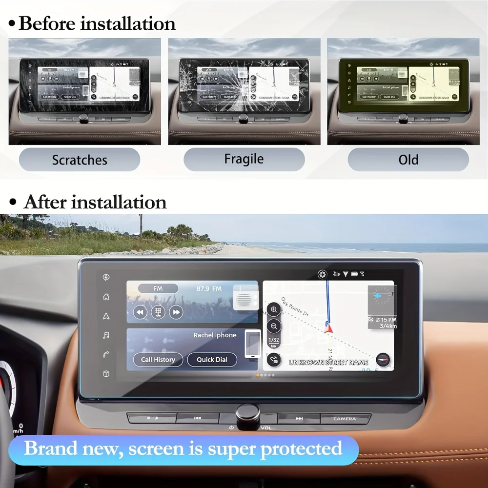

12,3-дюймовый автомобильный GPS-навигатор, экран для Nissan Rogue 2024, защитная пленка из закаленного стекла, устойчивые к царапинам аксессуары