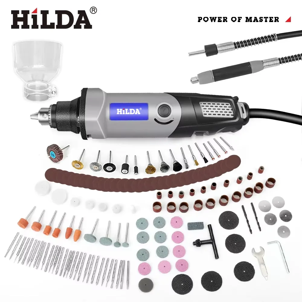 HILDA Electric Drill Rotary Tool Electric Tools Variable Speed 400W Mini Drill 6 Position Rotary Tools Mini Grinding Machine