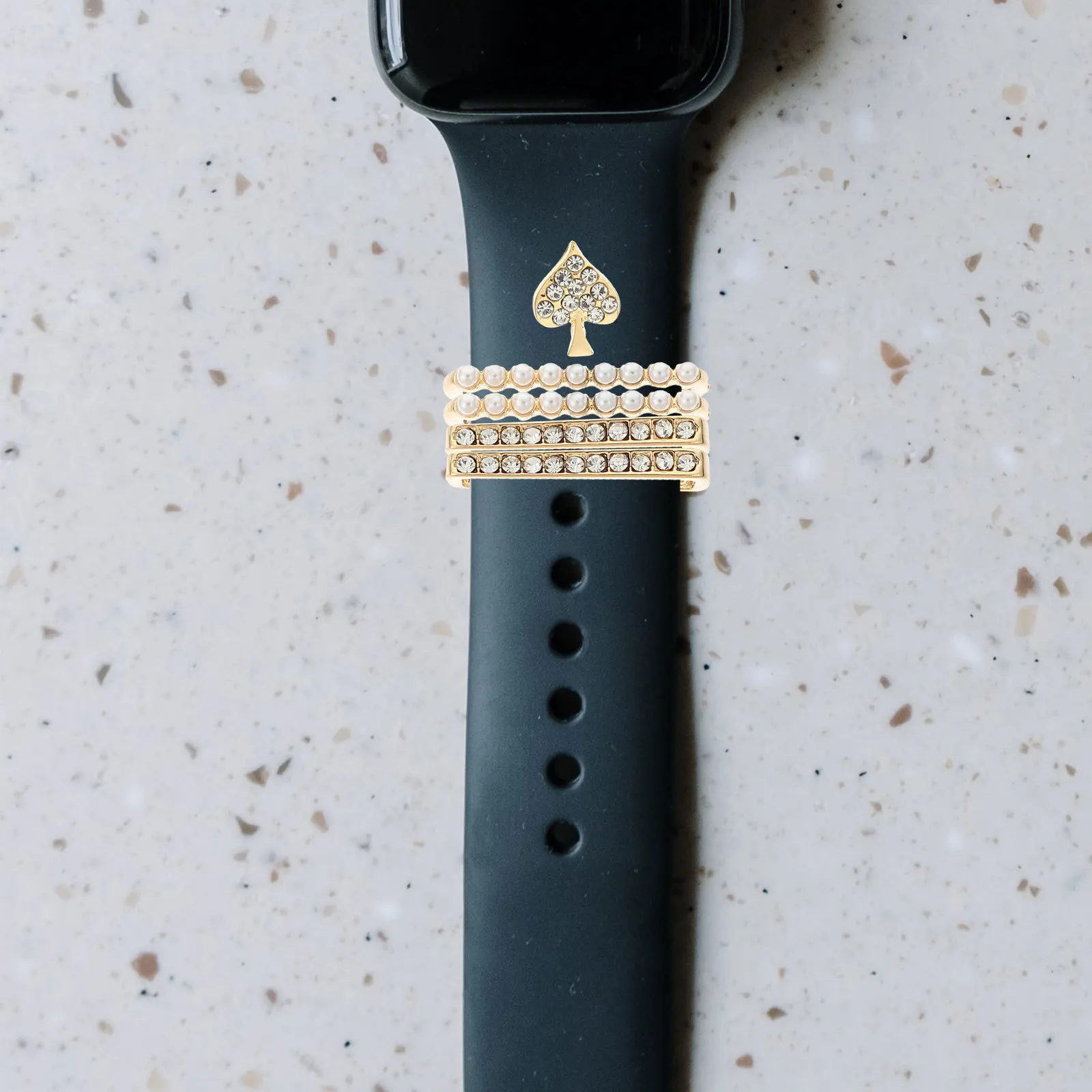 مجموعة واحدة من مجموعة واحدة من أظافر الساعة المزخرفة المصنوعة من خليط معدني لاستبدال حزام الساعة الذكية وإكسسوارات ذهبية خفيفة الوزن للهاتف #2