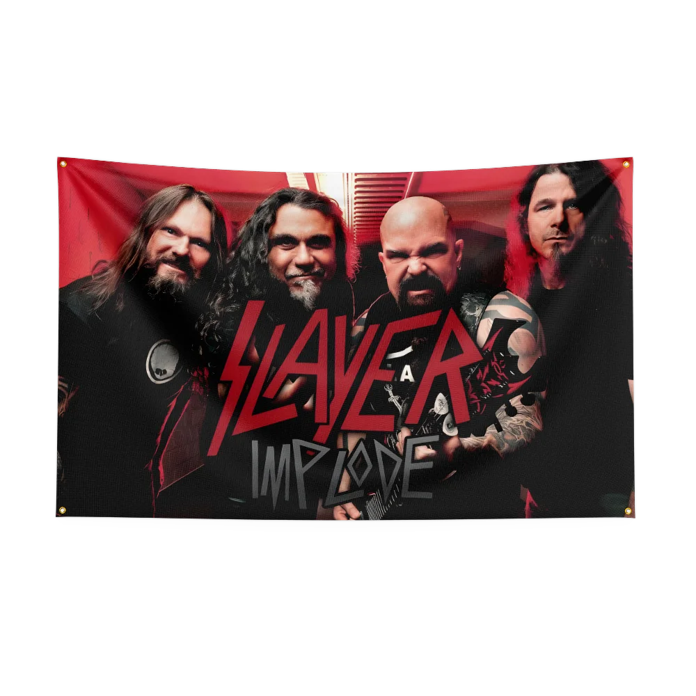 3x5 Ft S-Slayers Heavy Rock Band Flag Polyester Digitaldruck Banner für Schlafzimmer Wandkunst Außentür Wandteppich Dekoration