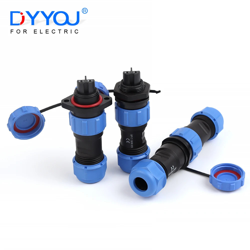 LP/SP17 IP68 Waterproof Electrical Wire Connector Solderless Plug Socket Nut/Flange/Docking Screw Wiring 2/3/4 Pin Male Female