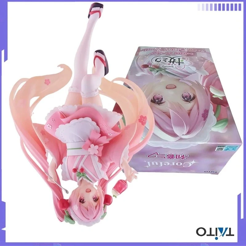 正規品taito-初音ミク-vocaloid-7インチ-corefulフィギュア-和風カフェver-フィギュアアニメアクションモデルコレクタブル玩具ギフト