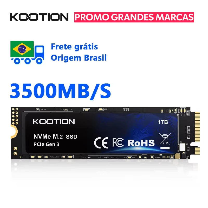 KOOTION X15 Nvme M2 SSD 256GB 512GB 1TB 2TB SSD Nvme PCIe 3.0x4 M.2 2280 Disco rígido Unidade de estado sólido interna para laptop desktop