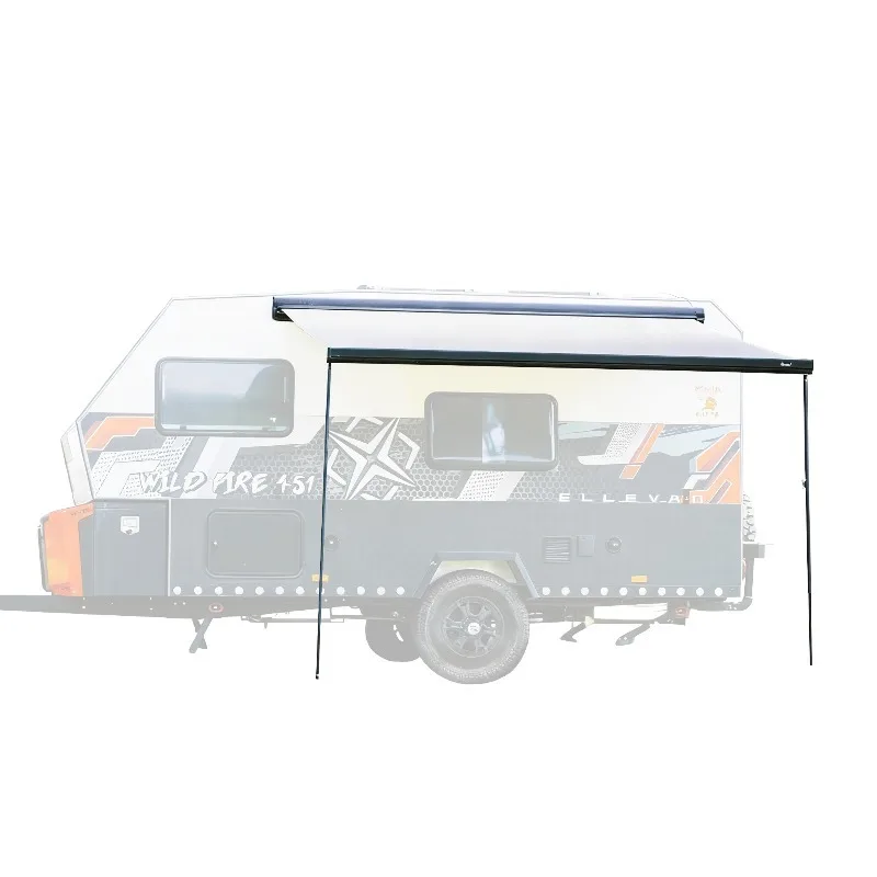 W5500 RV Full Cassette Awning, 12V Electric Motorized Retractable Sunshade for Motorhome, Camper Van Trailer Awning