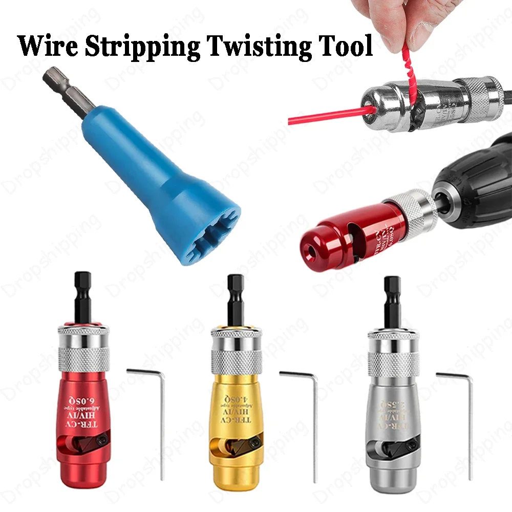 Wire Stripping Tool Zinc Alloy Electric Wire Stripper Adjustable Electrician Fast Peeling Tools Use With Hand Electric Drill