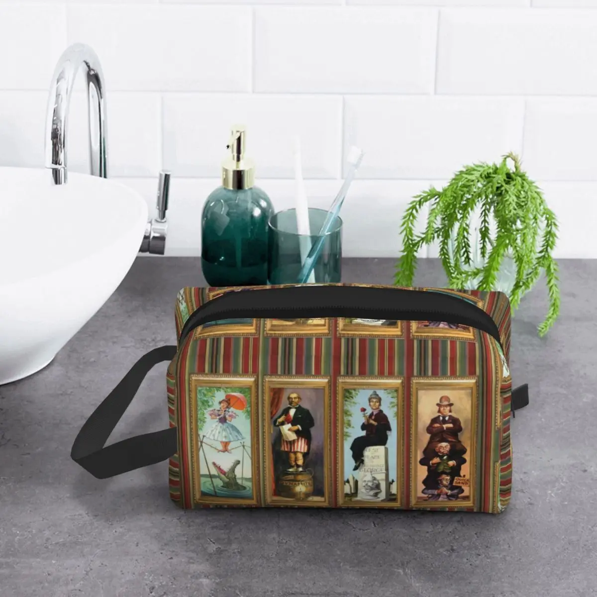 Custom Cute Haunted Mansion Stretching Travel Toiletry Bag Women Cosmetic Makeup Organizer Beauty Storage Dopp Kit