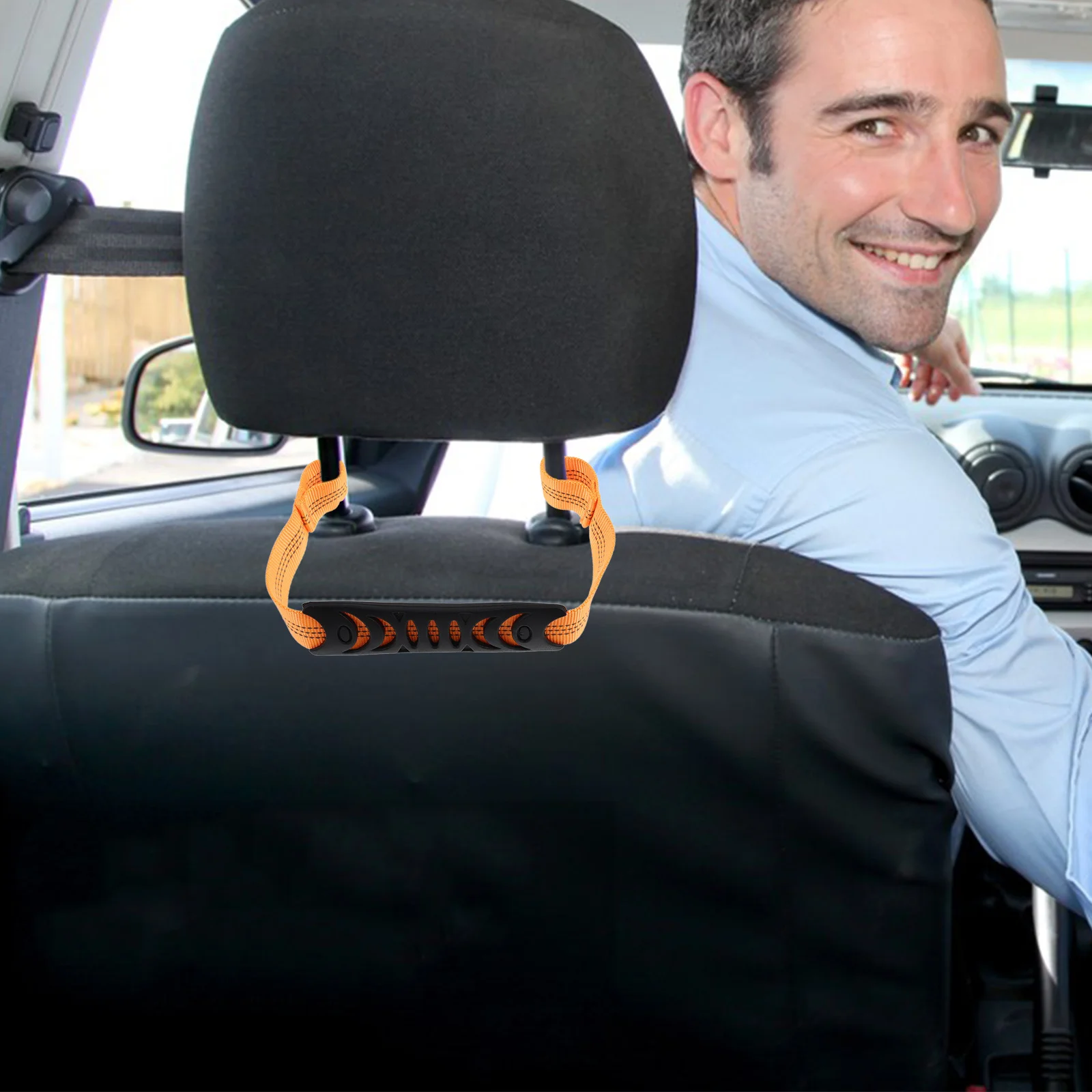 

2pcs Safety Headrest Grab Handle Heavy Duty Interior Accessories Universal For Suv Truck Front Rear Seat Support Grip Car Rear