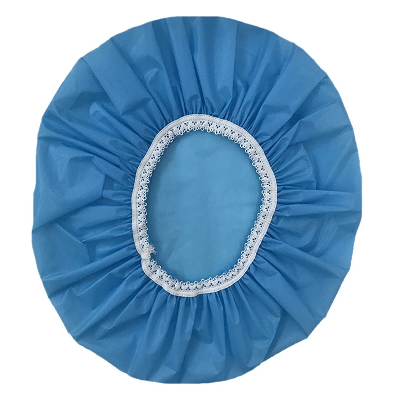 Gorro de ducha impermeable de 2 piezas para el hogar, gorro de baño, gorro de ducha elástico para Hotel, juego de cabello (azul cielo y negro)
