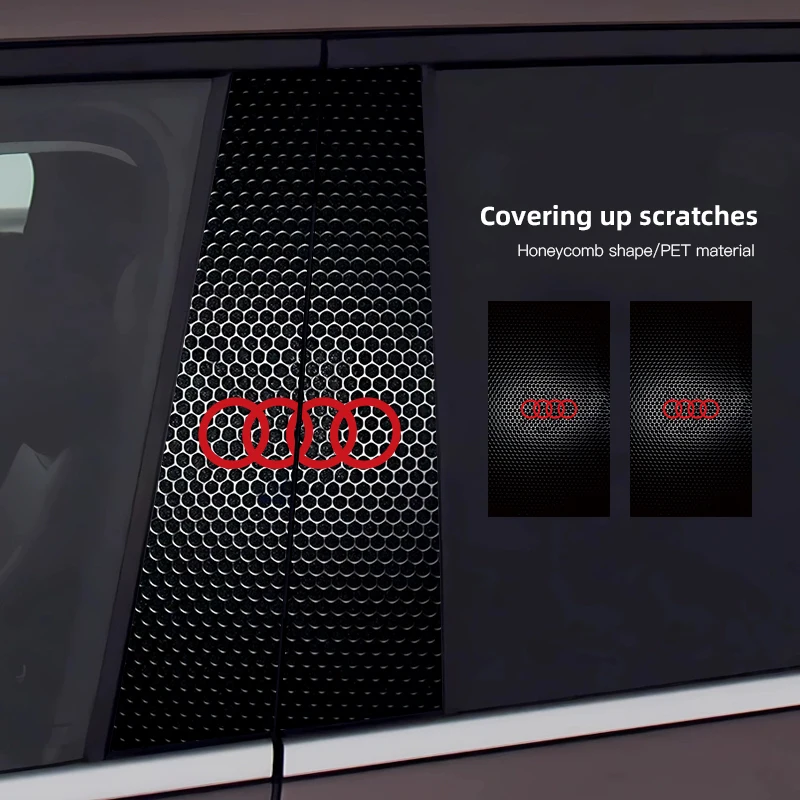 

For Audi Sline A1 A3 A4 A5 A6 A7 A8 B8 B9 B6 C6 Q2 Q3 Q5 Q7 TT Car Decoration Accessorie B-Pillar Center Column Cover PET Decals