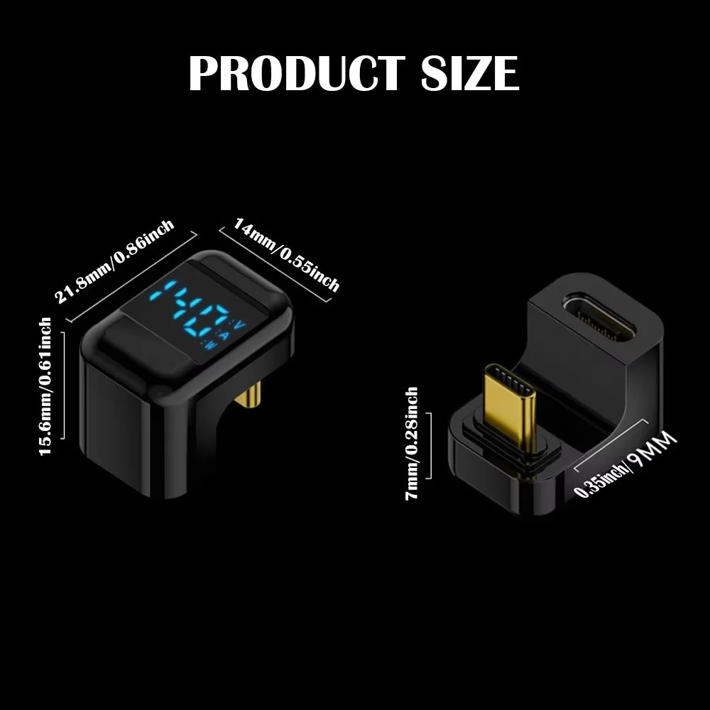 U Shape USB C To USB C Digital Display Adapter 140W Fast Charging Type C Male To C Female Extension Adapter 40Gbps Data Transfer