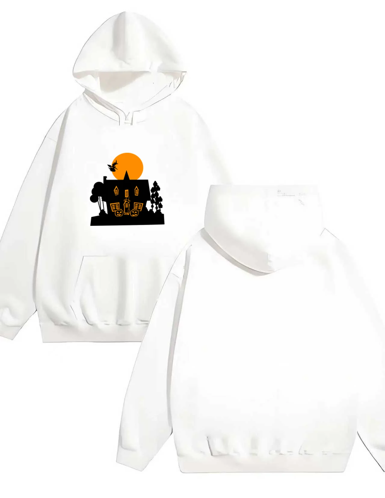 

The latest fashion casual style loose 330G heavy-duty hooded sweatshirt in 2025 featuring Halloween-style prints