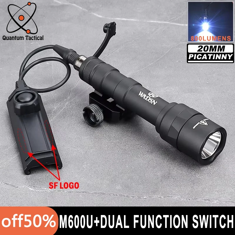 

WADSN Tactical M600U Scout Flashlight 800Lumens High Power Hunting Weapon Light LED Spotlight With Dual Function Pressure Switch