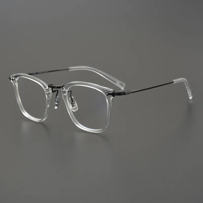 

Популярные квадратные ацетатные очки в оправе из чистого титана, женские и мужские очки, модные очки по рецепту для всех