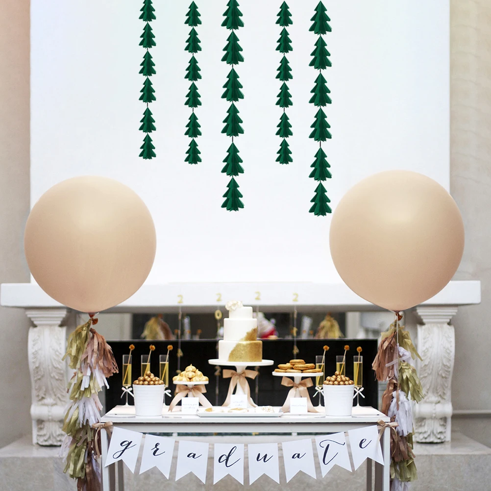 

3 D Mini Christmas Tree Streamer Banner Bunting Decorations Three-dimensional Garland Hanging