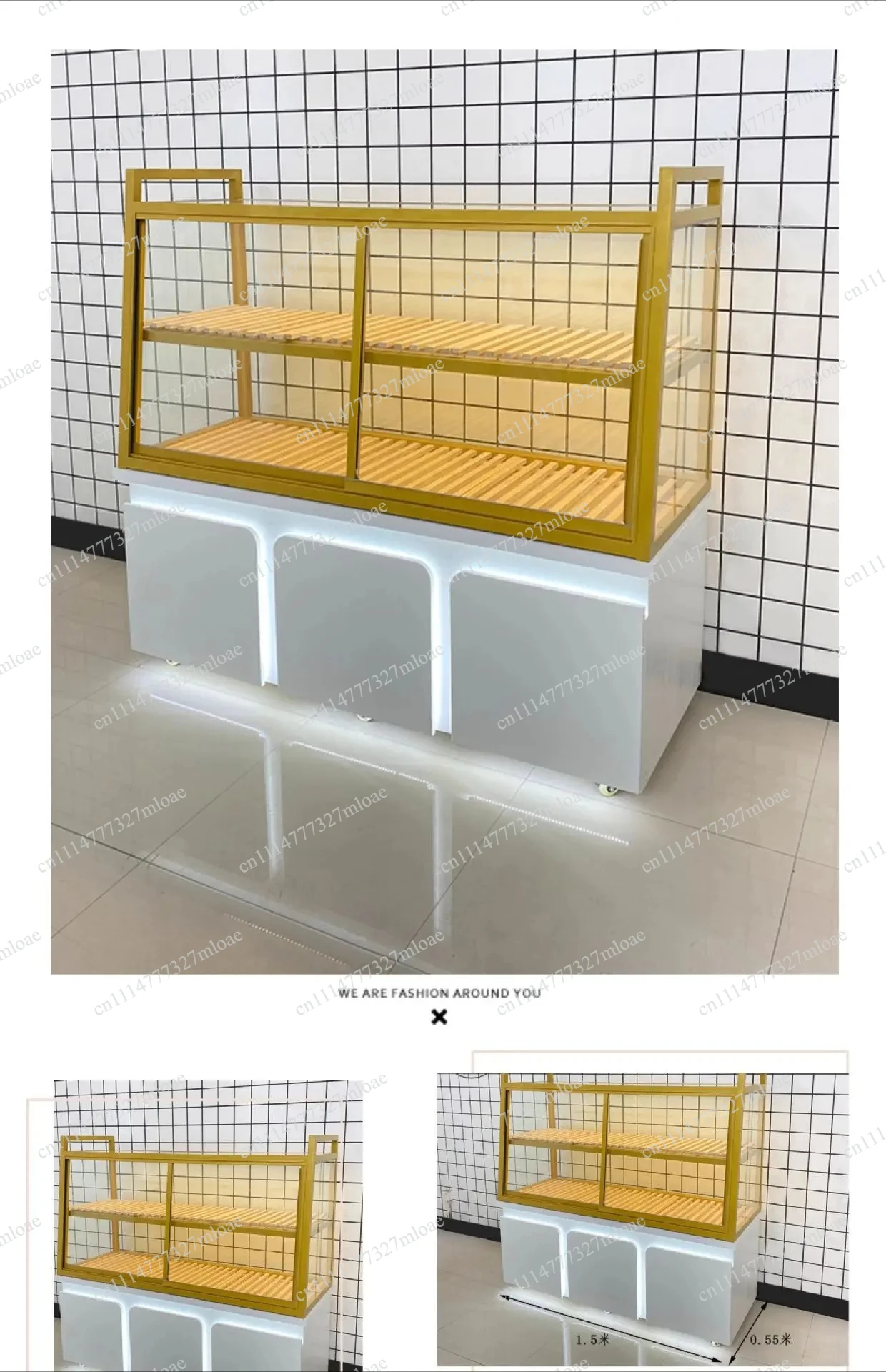 Shopping Mall Bulk Display Counter Bread Cabinet Bread Middle Island Cabinet Side  Cake Dessert Shop Model Display