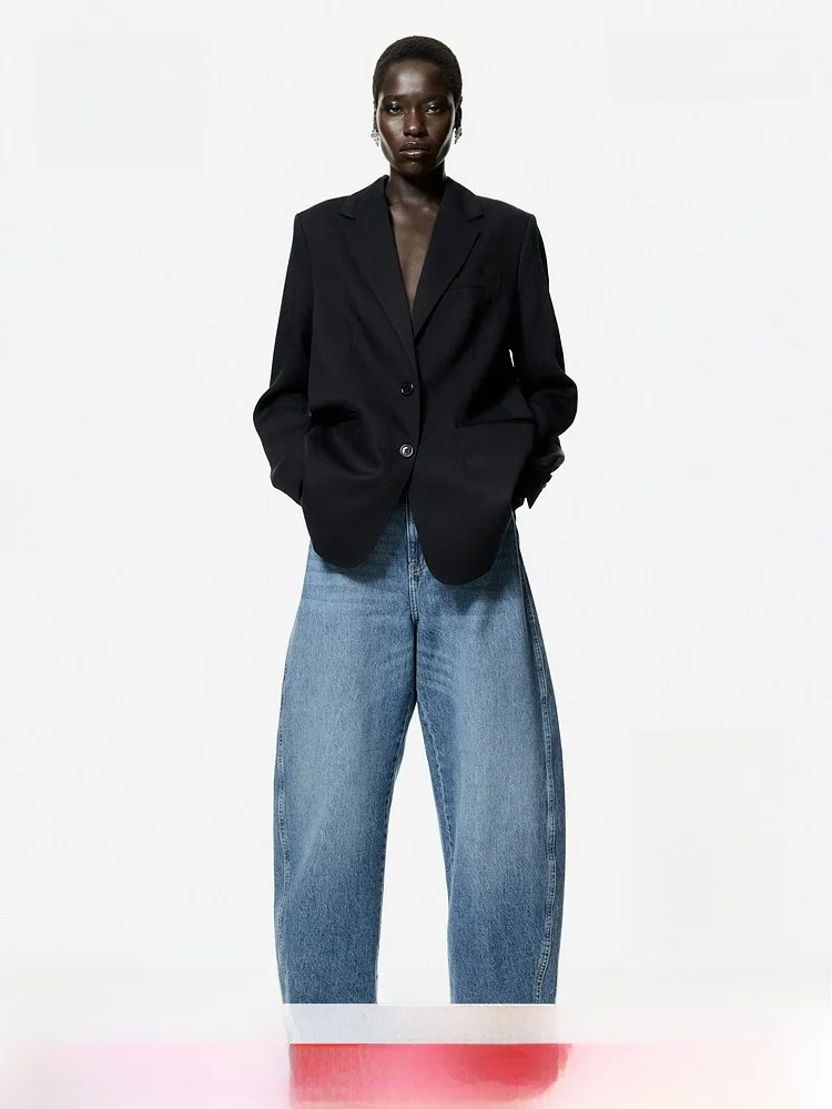 

H&M Women's Casual Commute Single-Button Fashionable Suit 2026 Spring New Arrival Polyester Nylon Viscose Blend Fiber