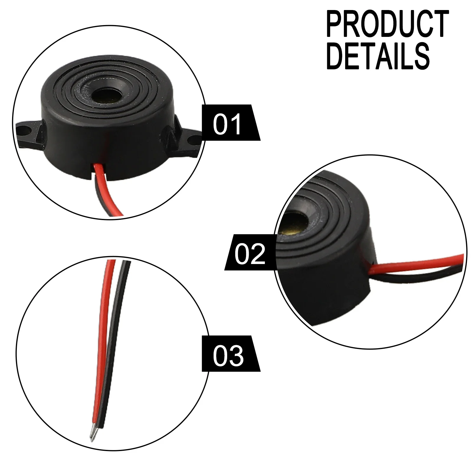 100% High-quality New Products 85 DB ABS And Electric Components Piezo Buzzer 12V DC Black 12V DC 3000 + / - 500Hz