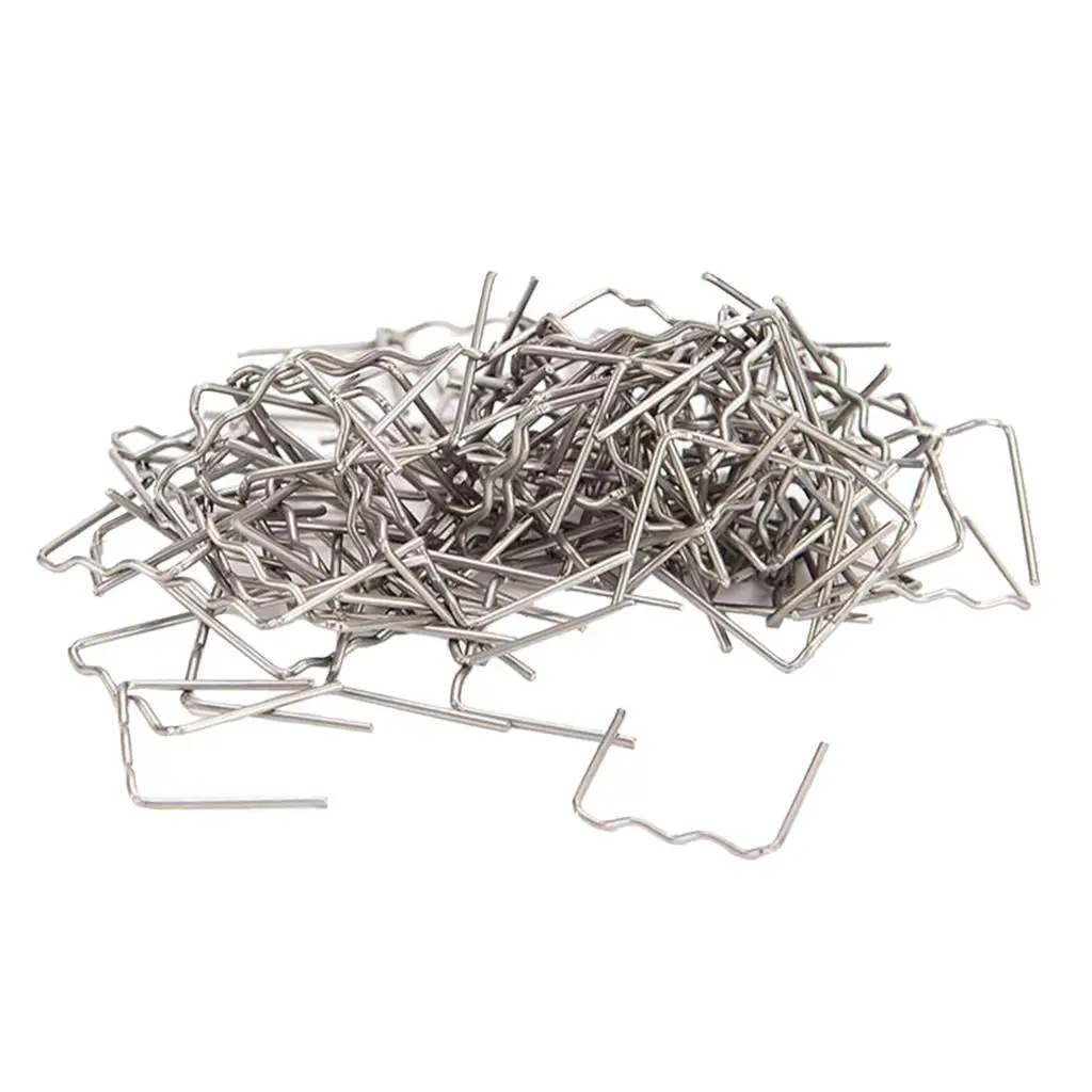 100x S Shape Hot Staples Pre Cut 0.8mm Plastic Stapler Repair Kits Welders