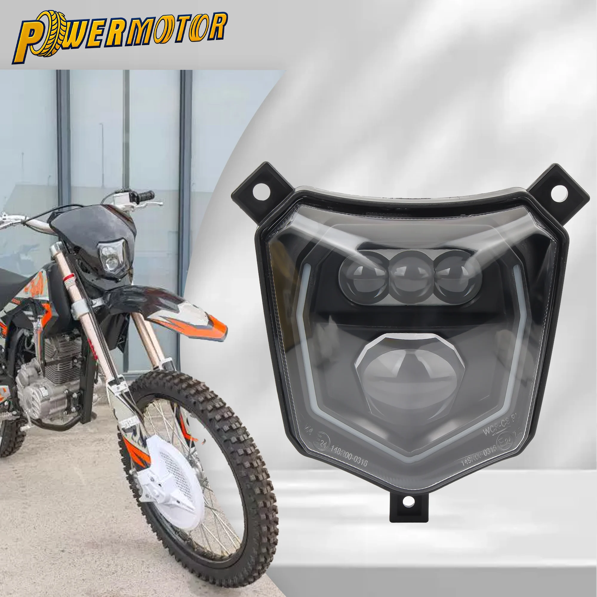 

For Honda CRF 125 250 450L 450RL CR XR Motorcycle LED Headlight High Low Beam DRL Dirt Bike Motocross Headlamp Modified Parts