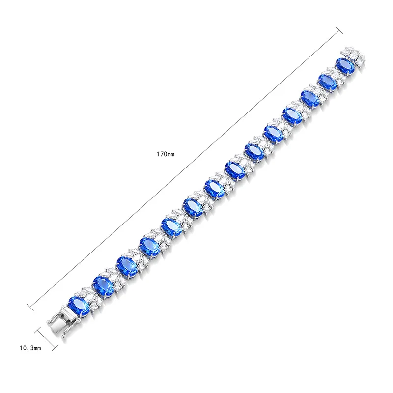 Cultivated Cobalt Spinel Women Light Blue Little Demon Bracelet