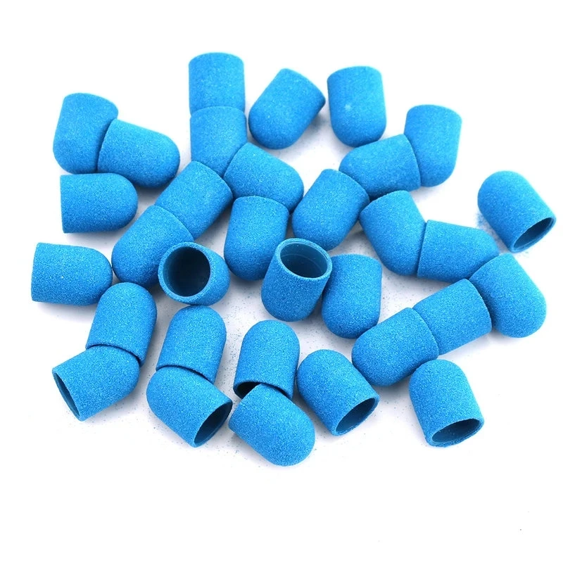 10 Uds. Tapas de lijado moradas bandas de lijado para decoración de uñas tapas de bloque mandril removedor de Gel cuidado de los pies accesorios de taladro para cutículas