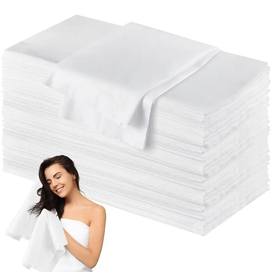 

Pack Disposable Hair Towels Large 32 x 16 Inch Disposable Bulk Hair Towels for Salon Bath Beauty Spa Barber Travel Gym, Absorben