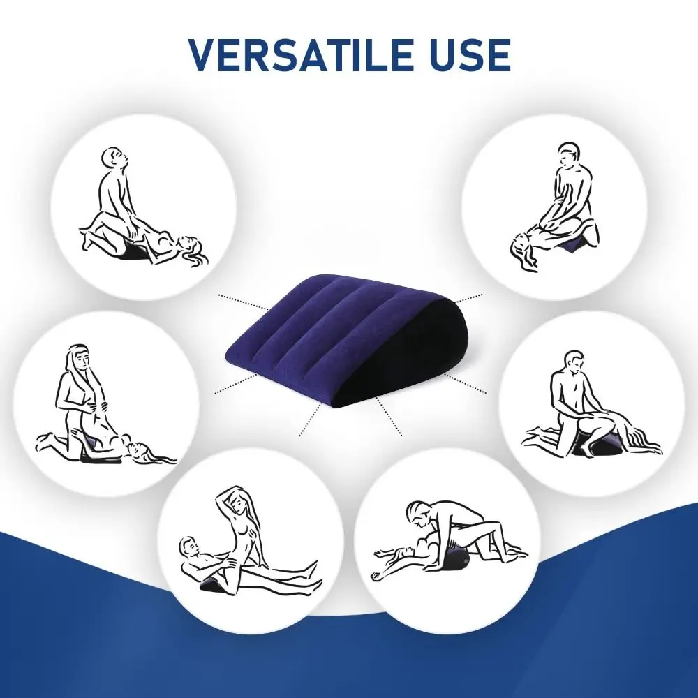 PVC Silicone Pillow Couples Gifts Blue+Black Inflatable Inflatable Sex Pillow Soft Triangle Magic Cushion Home