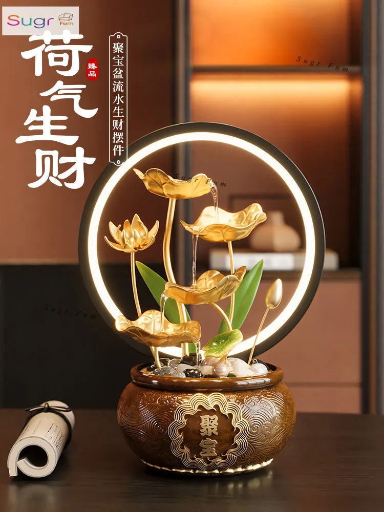 

Cornucopia Chinese-style flowing water ornament circulating water into the home living room wine cabinet light luxury high-end d