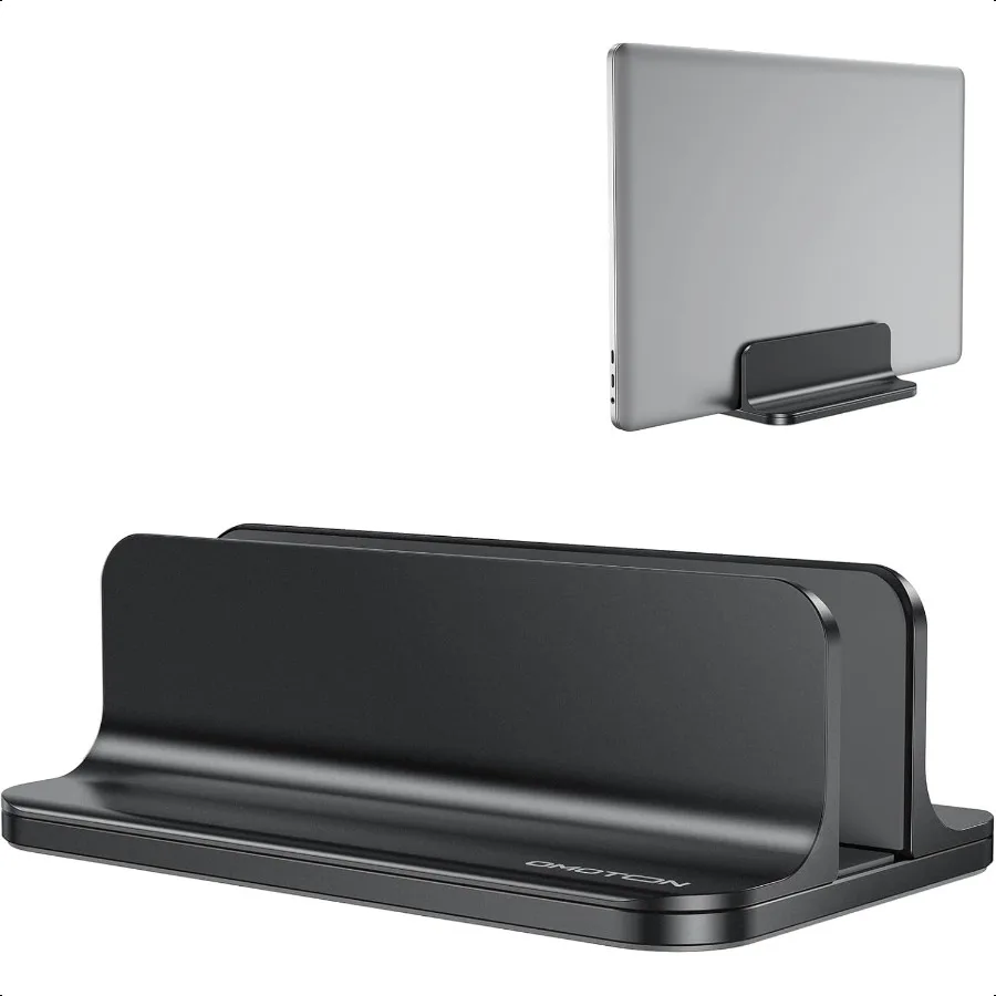 

OMOTON Vertical Laptop Stand Holder Desktop Aluminum Stand for Book with Adjustable Dock Size Fits All Book Surface Chromebook
