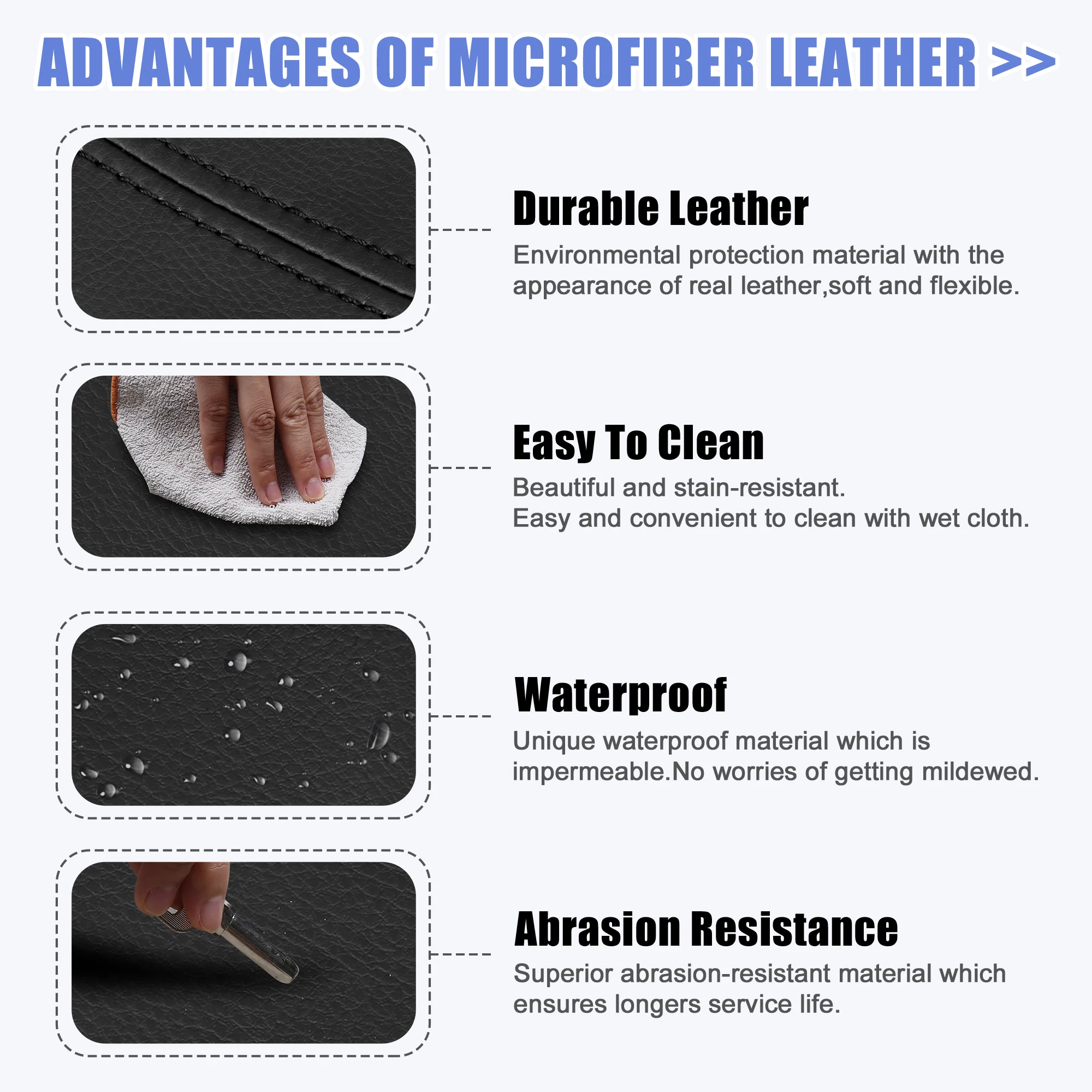 UXCELL Microfiber Leather Black Brown Armrest Protector Cover Pad Replacement for Nissan X-Trail 4th Generation 2022 Brown Line