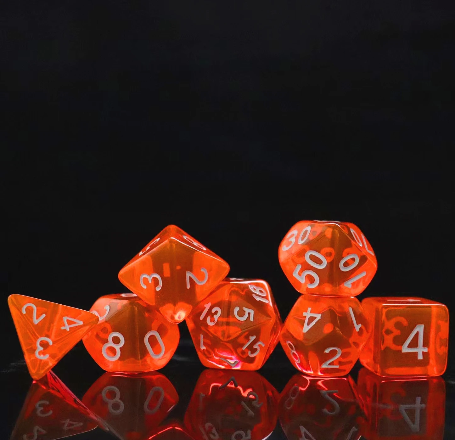 

Game Dice Polyhedral Transparent Orange dice, Role-playing board games, toy dice, multiplayer cooperative dice