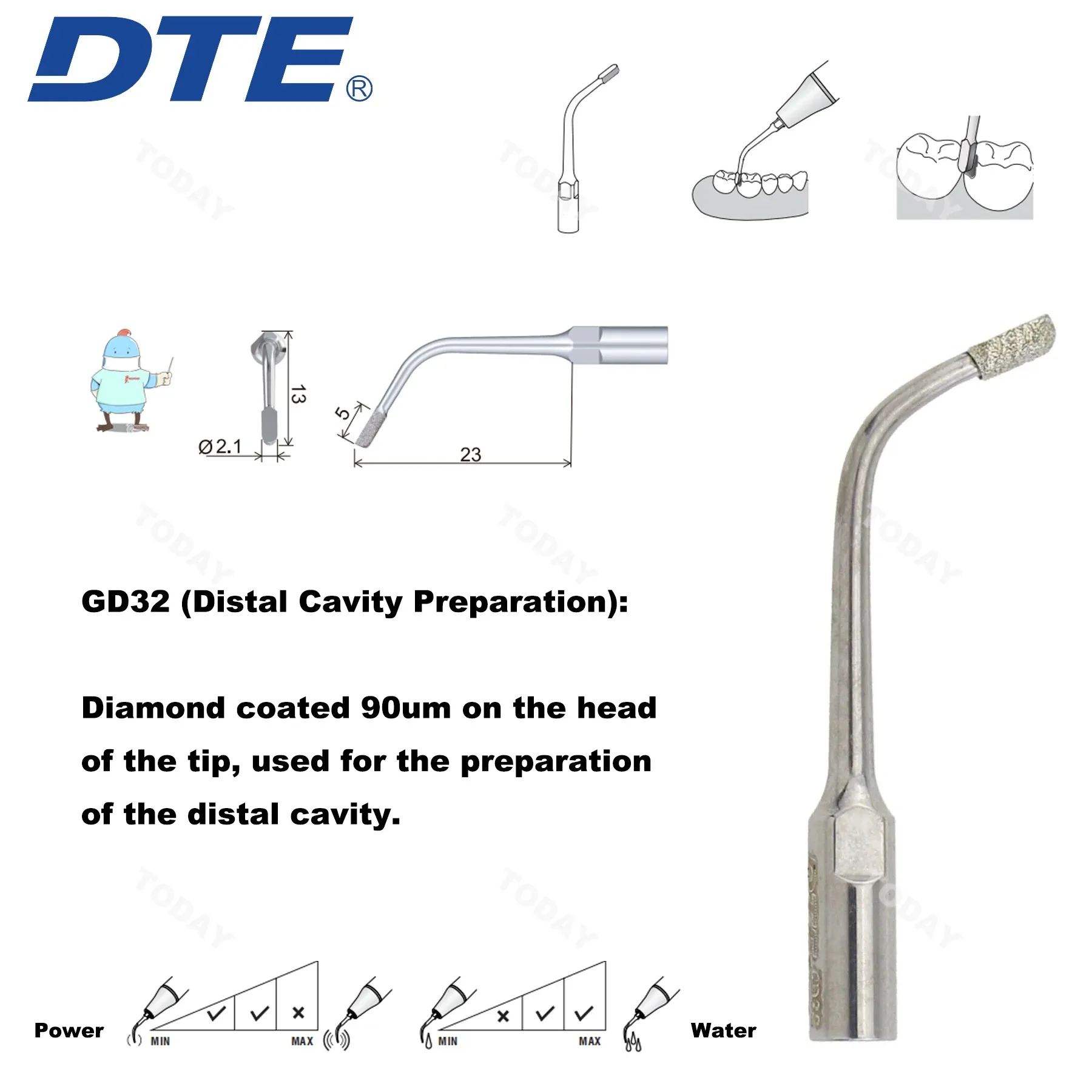 Woodpecker DTE Dental ultradźwiękowe końcówki skalera porady do przygotowania jamy ustnej końcówka powlekana diamentami Fit NSK SATELEC ACTEON