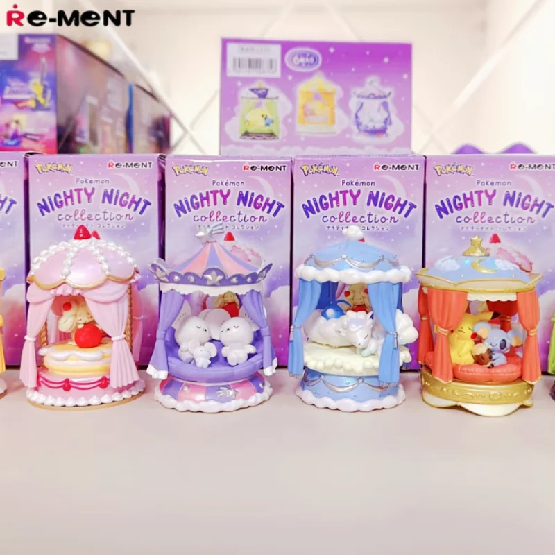 

RE-MENT Pokemon Nighty Night Collection Blind Box Toys Anime Figure NEKKOARA TYLTTO ALOLA ROKON Doll Collectible Model Ornaments