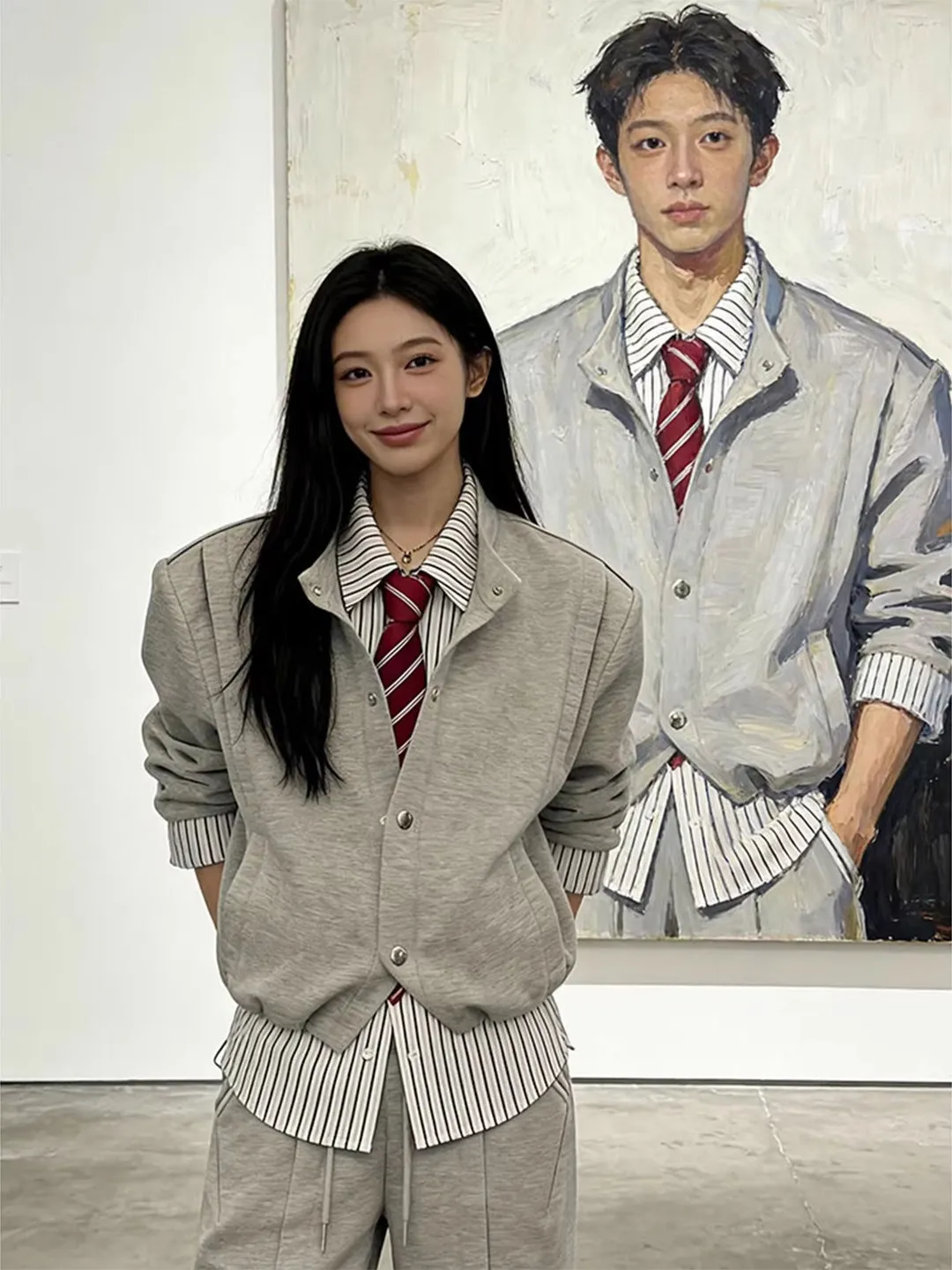 Korean Style Patchwork Shirt Hoodie Men's Spring American Cleanfit Jacket High-End Feeling Handsome Shirt Long Sleeve Striped